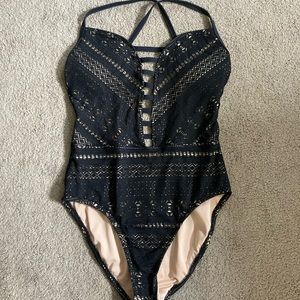 Bleu Rod Beattie Lace one piece swimsuit